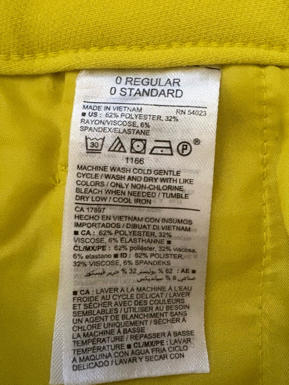 NWT Old Navy Harper Chartreuse Reg. Crop Chinos | Size 0 - Picture 6 of 8